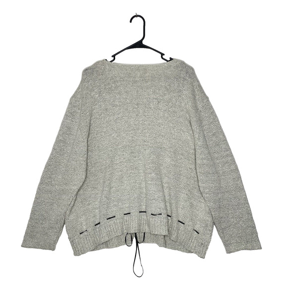 J Jill Womens Sweater 3X Gray Lagenlook Knit Drawstring Boho Comfort Easy Fit - Picture 2 of 8